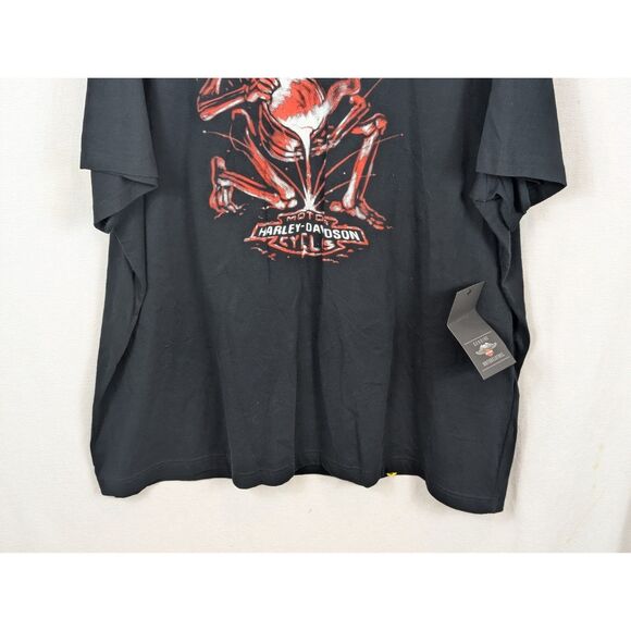 NWT Harley Davidson Skeleton Graphic Print T-Shirt Black Men's Size 3XL/XXXL - Picture 3 of 11